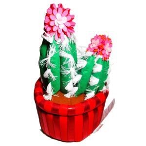 Plush Fabric Cactus Table Centerpiece Soft Sculpture Boho Home Decor 15 Inches